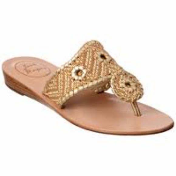 Jack Rogers Shoes - Jack Rogers Classic Whipstitch Raffia Thong Sandal